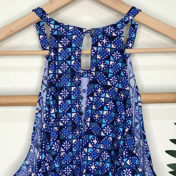Tigerlily Blue Geometric Print Totem Midi Dress 8 - Picture 8 of 12